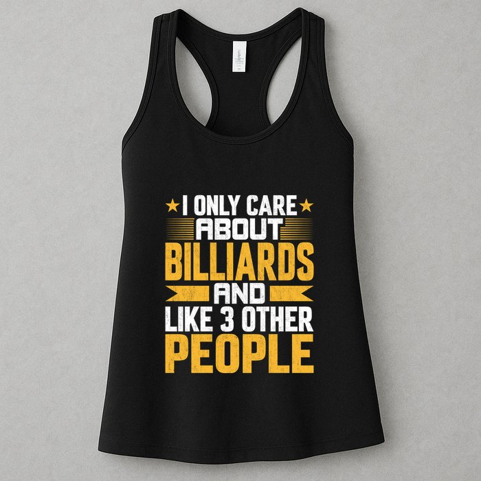 Father's Day I Only Care About Billiards Pool And Like Other 3 Peop Le For Dad Womens Tank Top