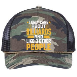 Father's Day I Only Care About Billiards Pool And Like Other 3 Peop Le For Dad Retro Rope Trucker Hat Cap