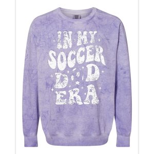 Fathers Day In My Soccer Dad Era Groovy Funny Cheer Dad Colorblast Crewneck Sweatshirt