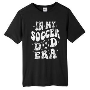 Fathers Day In My Soccer Dad Era Groovy Funny Cheer Dad Tall Fusion ChromaSoft Performance T-Shirt