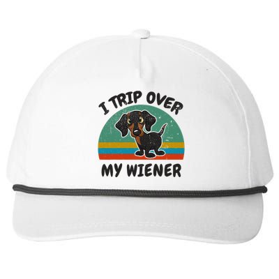 Funny Dachshundshirt I Trip Over My Weinerdog Snapback Five-Panel Rope Hat