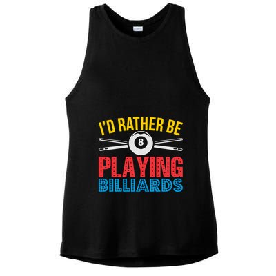 Father's Day I'd Rather Be Playing Billiards Gift For Dad Ladies PosiCharge Tri-Blend Wicking Tank