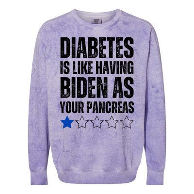 Funny Diabetes Is Like Having Biden As Your Pancreas Colorblast Crewneck Sweatshirt