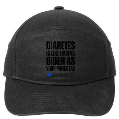 Funny Diabetes Is Like Having Biden As Your Pancreas 7-Panel Snapback Hat