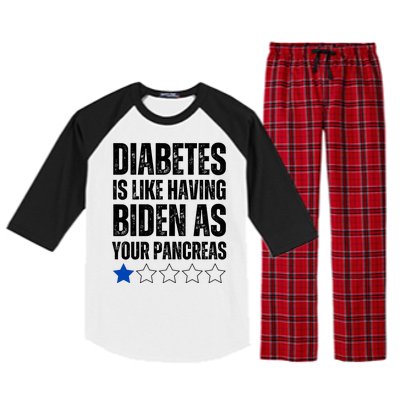 Funny Diabetes Is Like Having Biden As Your Pancreas Raglan Sleeve Pajama Set