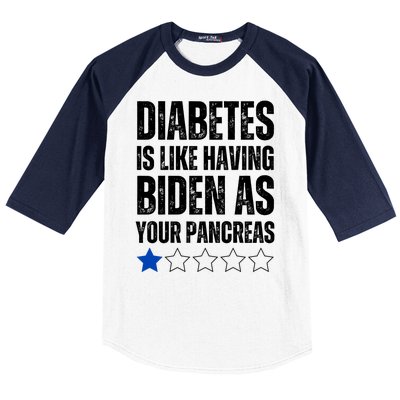 Funny Diabetes Is Like Having Biden As Your Pancreas Baseball Sleeve Shirt