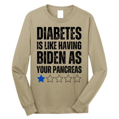 Funny Diabetes Is Like Having Biden As Your Pancreas Long Sleeve Shirt