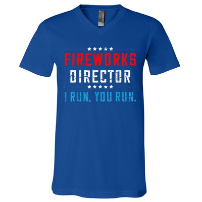 Fireworks Director If I Run You Run V-Neck T-Shirt