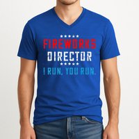 Fireworks Director If I Run You Run V-Neck T-Shirt