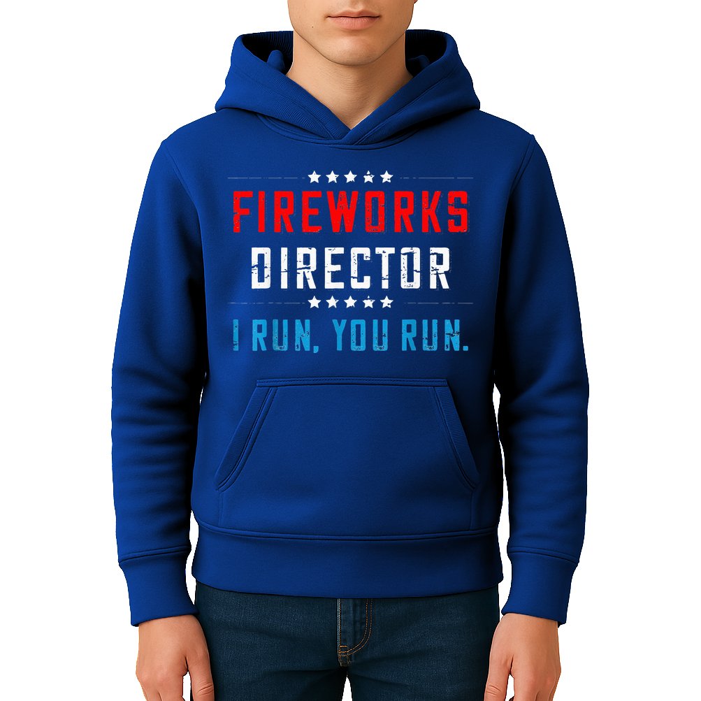 Fireworks Director If I Run You Run Kids Hoodie