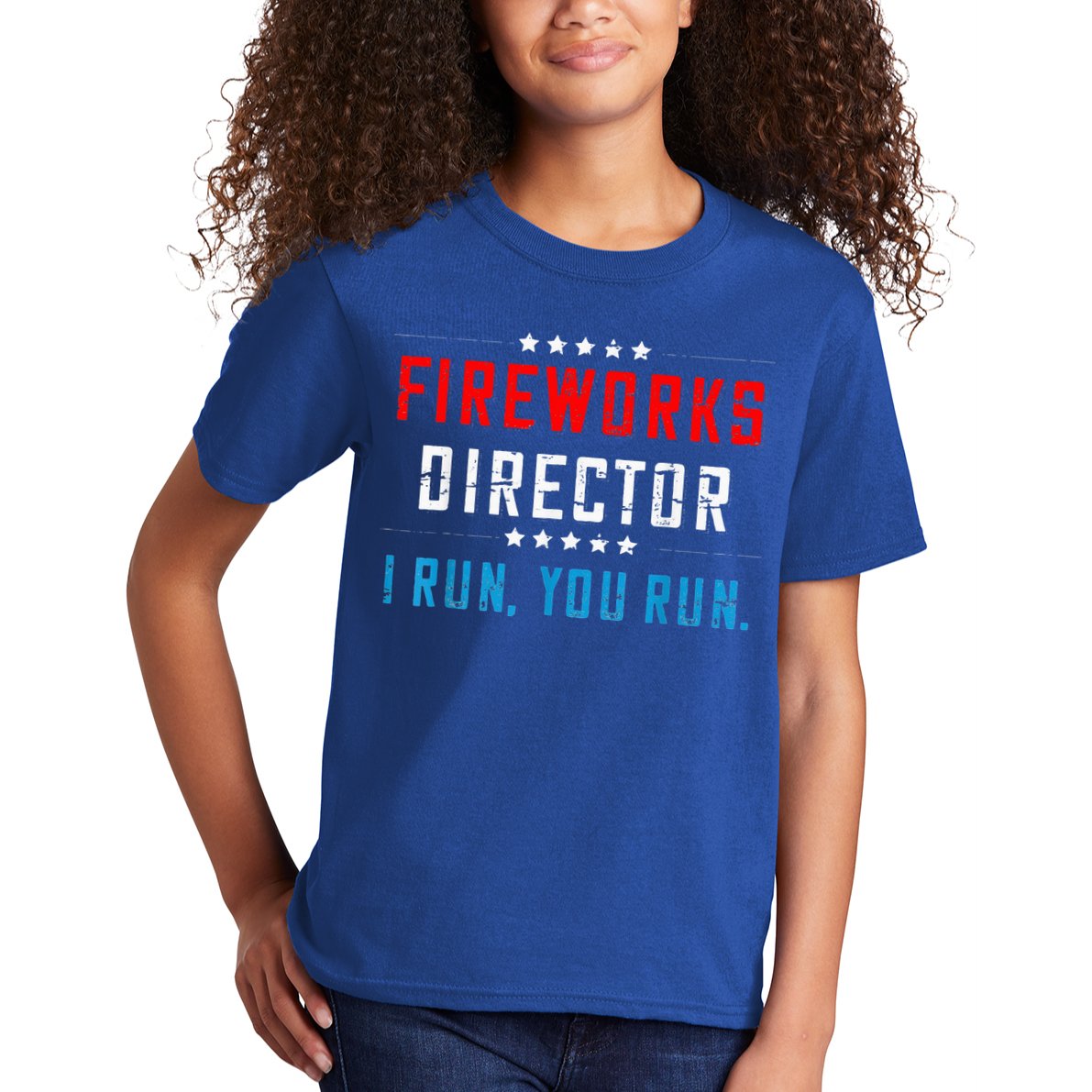 Fireworks Director If I Run You Run Kids T-Shirt