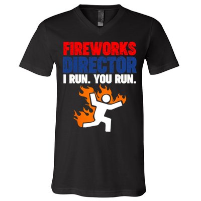 Fireworks Director I Run You Run V-Neck T-Shirt