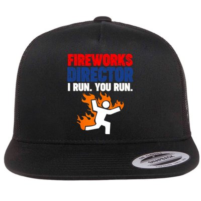 Fireworks Director I Run You Run Flat Bill Trucker Hat