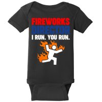 Fireworks Director I Run You Run Baby Bodysuit