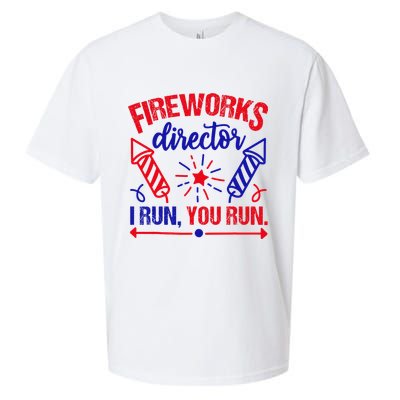 Fireworks Director I Run You Run 4th Of July Usa Sueded Cloud Jersey T-Shirt