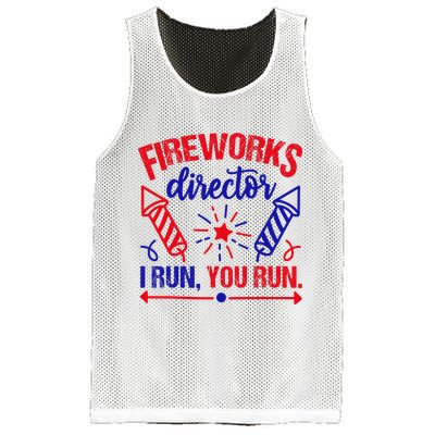 Fireworks Director I Run You Run 4th Of July Usa Mesh Reversible Basketball Jersey Tank