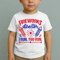 Fireworks Director I Run You Run 4th Of July Usa Toddler T-Shirt