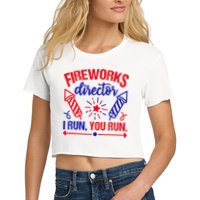 Fireworks Director I Run You Run 4th Of July Usa Crop Top