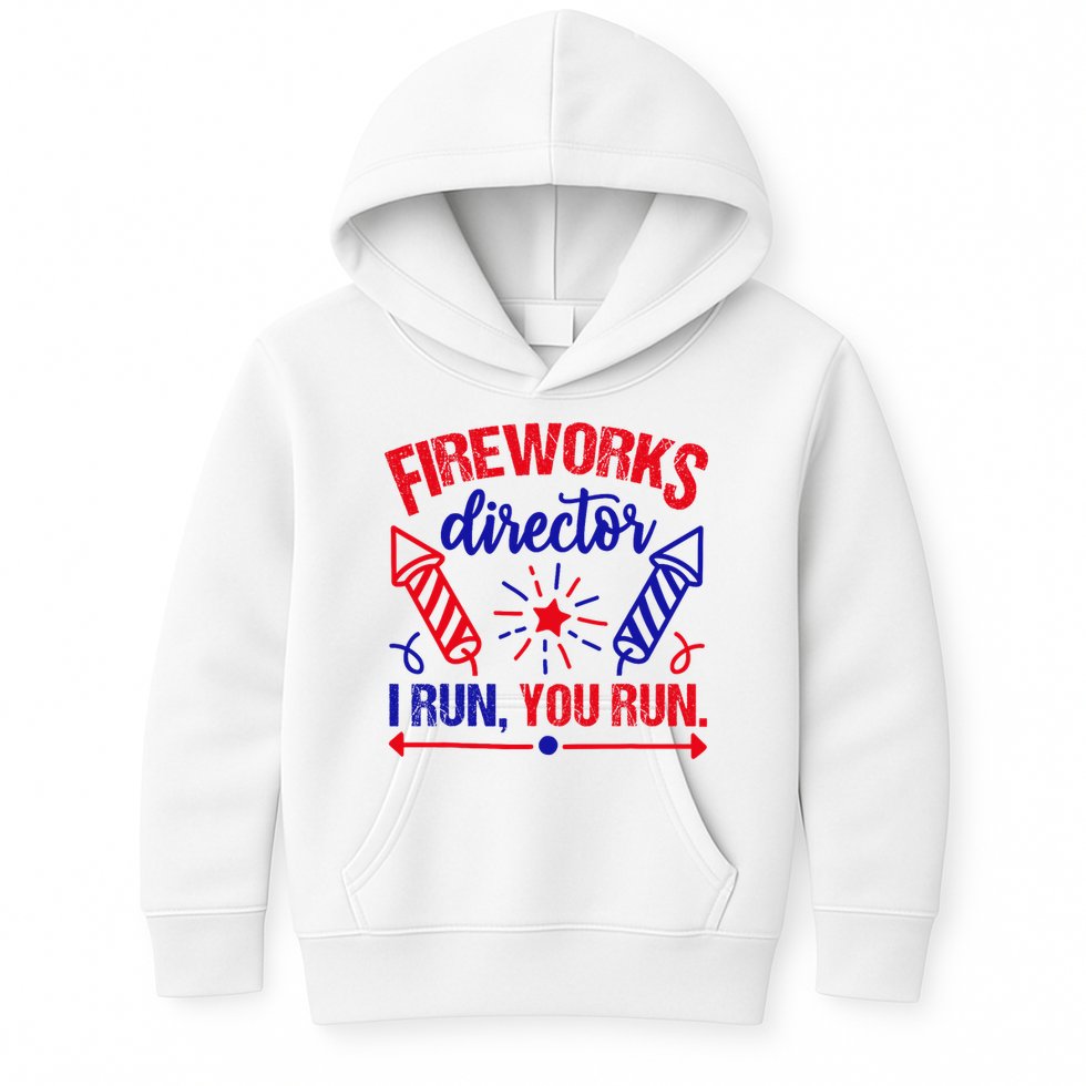 Fireworks Director I Run You Run 4th Of July Usa Kids Hoodie