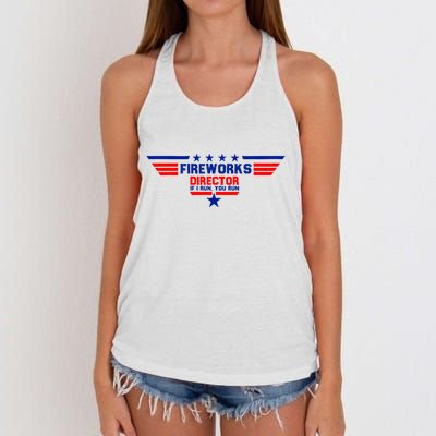 Fireworks Director If I Run You Run Women's Knotted Racerback Tank