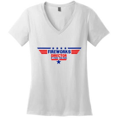 Fireworks Director If I Run You Run Women's V-Neck T-Shirt