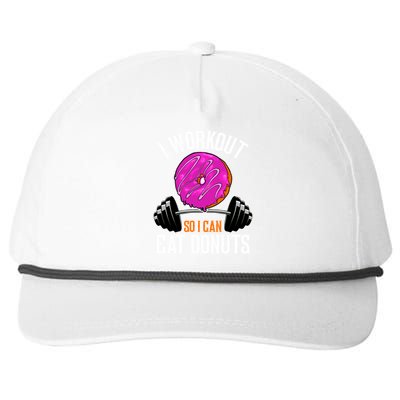 Funny Doughnut I Workout So I Can Eat Donuts Fitness Gym Great Gift Snapback Five-Panel Rope Hat