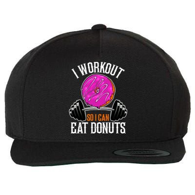 Funny Doughnut I Workout So I Can Eat Donuts Fitness Gym Great Gift Wool Snapback Cap