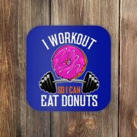 Funny Doughnut I Workout So I Can Eat Donuts Fitness Gym Great Gift Coaster