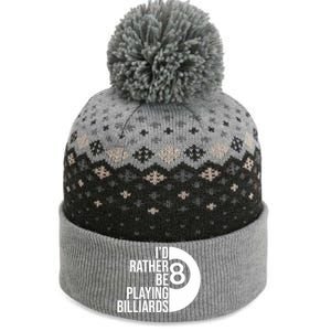 Father's Day I'd Rather Be Playing Billiards Perfect 8 Ball Gift For Dad The Baniff Cuffed Pom Beanie