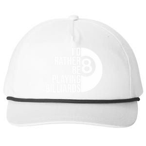 Father's Day I'd Rather Be Playing Billiards Perfect 8 Ball Gift For Dad Snapback Five-Panel Rope Hat