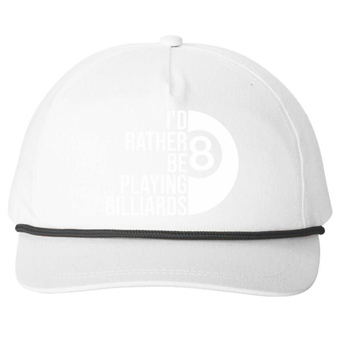 Father's Day I'd Rather Be Playing Billiards Perfect 8 Ball Gift For Dad Snapback Five-Panel Rope Hat