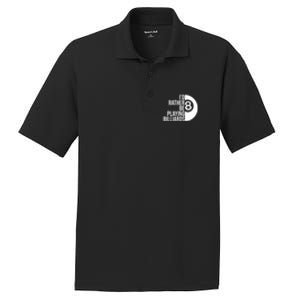 Father's Day I'd Rather Be Playing Billiards Perfect 8 Ball Gift For Dad PosiCharge RacerMesh Polo