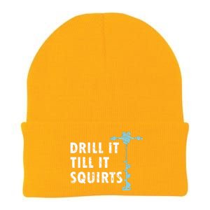 Funny Drill It Till It Squirts For Ice Fishing Lovers Knit Cap Winter Beanie