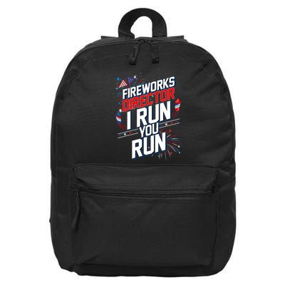 Fireworks Director I Run You Run 4th Of July Independence 16 in Basic Backpack