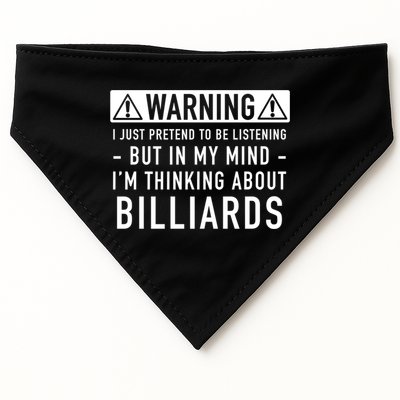 Father's Day I'm Thinking About Billiards Pool Player Gift For Dad USA-Made Doggie Bandana