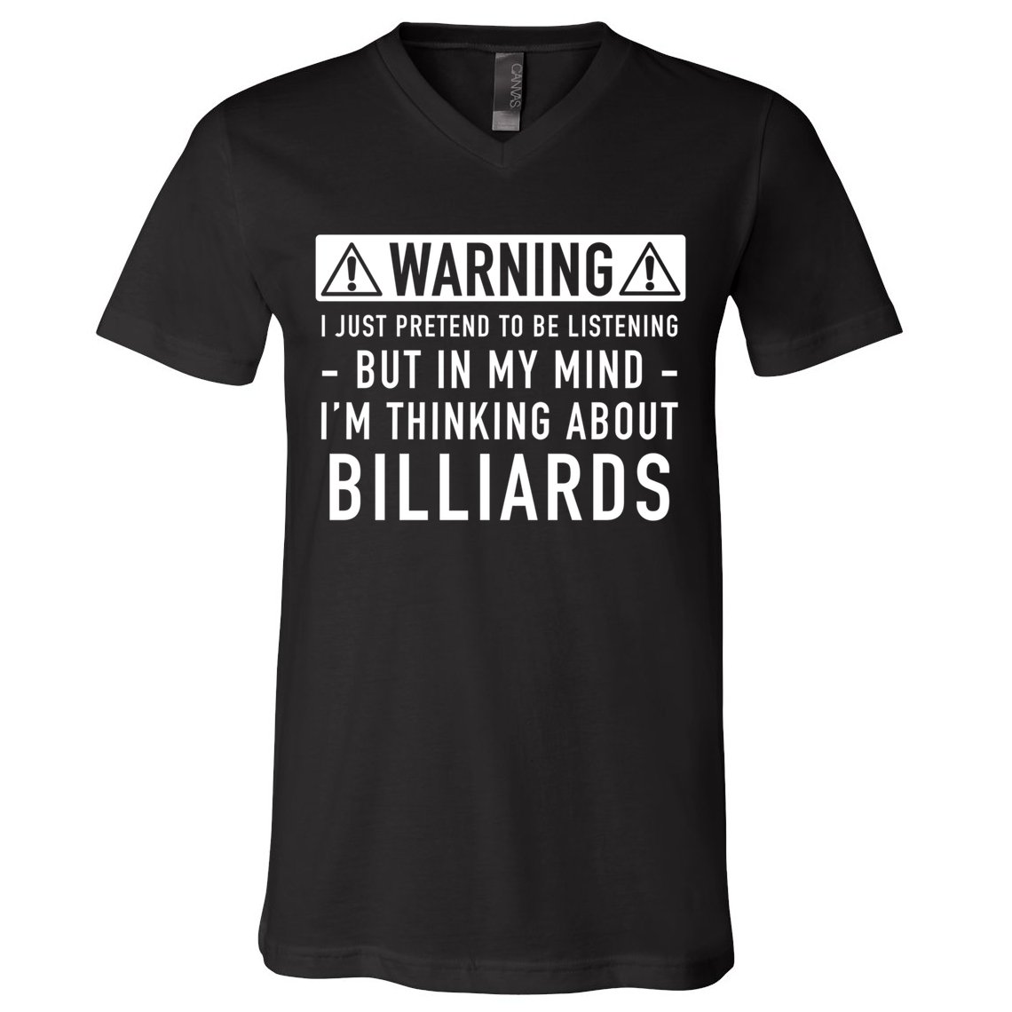 Father's Day I'm Thinking About Billiards Pool Player Gift For Dad V-Neck T-Shirt