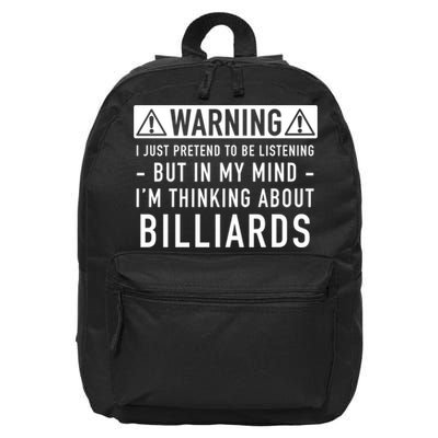 Father's Day I'm Thinking About Billiards Pool Player Gift For Dad 16 in Basic Backpack