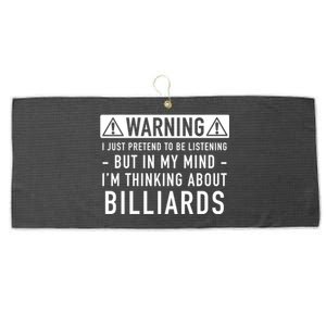 Father's Day I'm Thinking About Billiards Pool Player Gift For Dad Large Microfiber Waffle Golf Towel