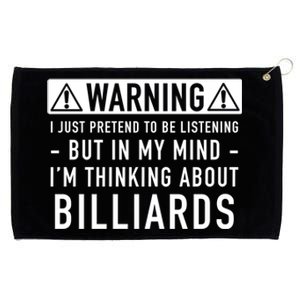 Father's Day I'm Thinking About Billiards Pool Player Gift For Dad Grommeted Golf Towel