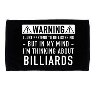 Father's Day I'm Thinking About Billiards Pool Player Gift For Dad Microfiber Hand Towel