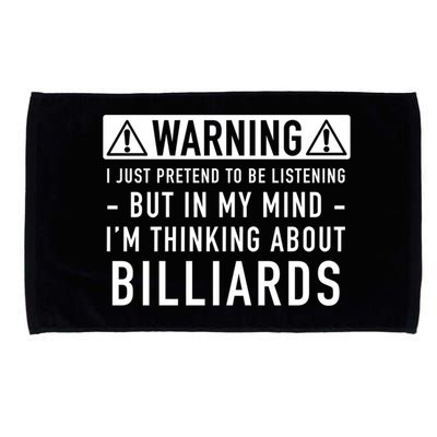 Father's Day I'm Thinking About Billiards Pool Player Gift For Dad Microfiber Hand Towel