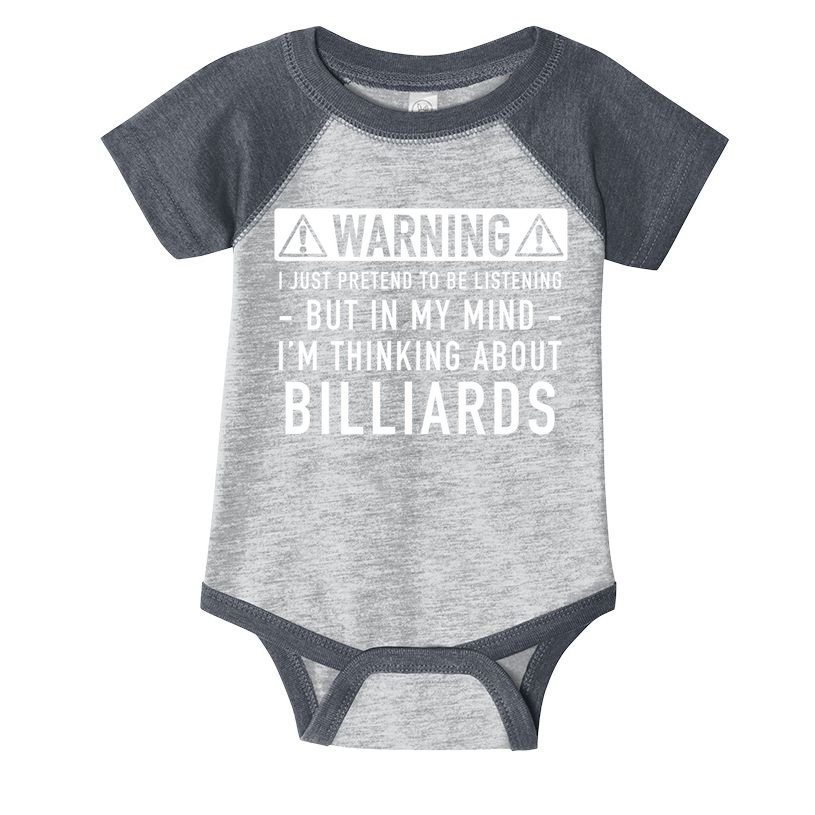 Father's Day I'm Thinking About Billiards Pool Player Gift For Dad Infant Baby Jersey Bodysuit