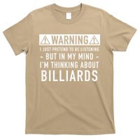 Father's Day I'm Thinking About Billiards Pool Player Gift For Dad T-Shirt
