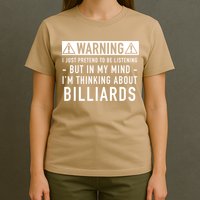 Father's Day I'm Thinking About Billiards Pool Player Gift For Dad T-Shirt