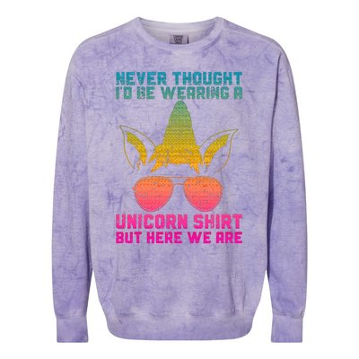 Fathers Day I Wear A Unicorn Dadacorn Colorblast Crewneck Sweatshirt