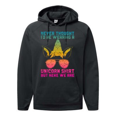 Fathers Day I Wear A Unicorn Dadacorn Performance Fleece Hoodie