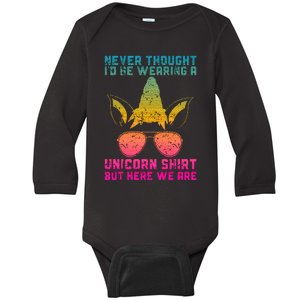 Fathers Day I Wear A Unicorn Dadacorn Baby Long Sleeve Bodysuit