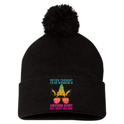 Fathers Day I Wear A Unicorn Dadacorn Pom Pom 12in Knit Beanie