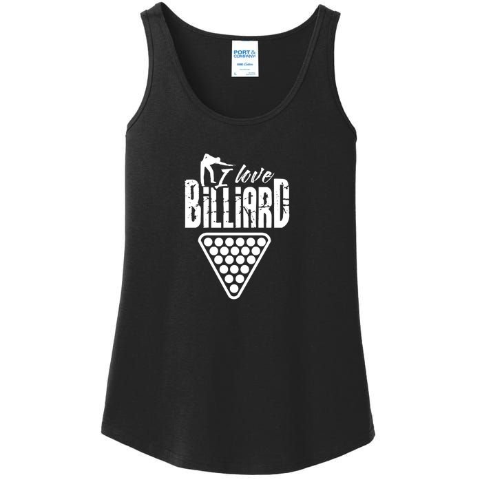 Father's Day I Love Billiards Pool Player Gift For Dad Ladies Essential Tank