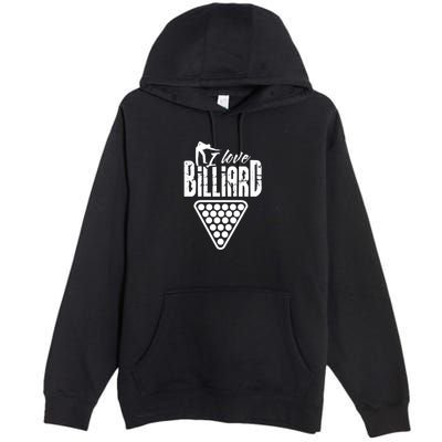 Father's Day I Love Billiards Pool Player Gift For Dad Premium Pullover Hoodie